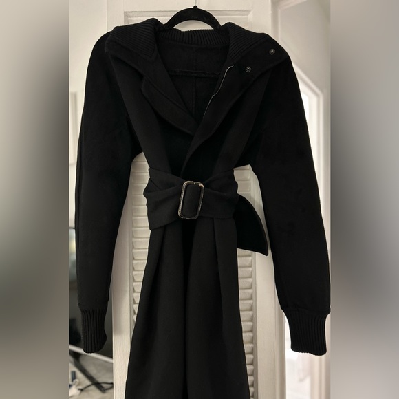 Vintage Jean Paul Gaultier full zip, collared, belted, black coat w/pockets! - Picture 1 of 12